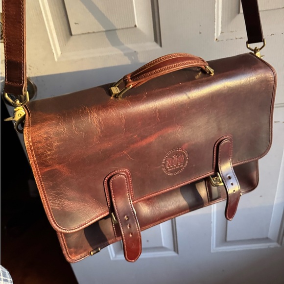 Mitchell Leather Briefcase in Horween Dublin Dark Chestnut made in Wisconsin US